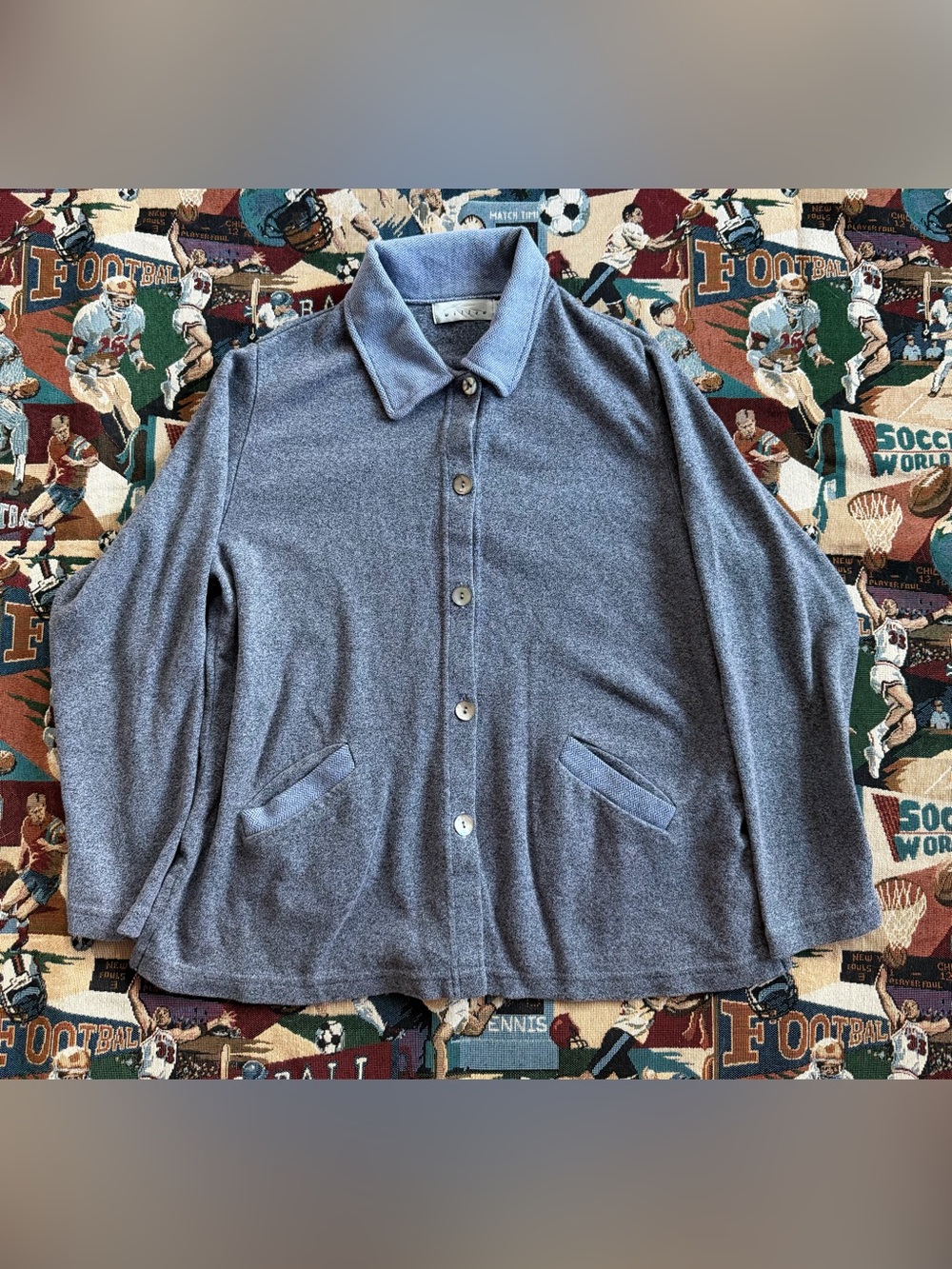 Vintage 90s Women’s Willow Steal Blue Collar Sweater Top